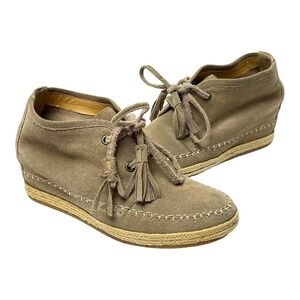 🍀Crown Vintage Tan Suede Mac Ankle Boots Women’s Size 6.5